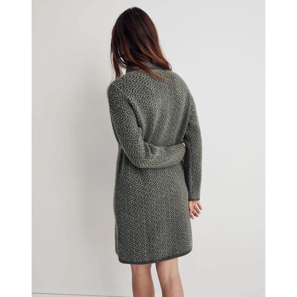 Madewell Oversized Turtleneck Sweater Dress Geo Print Heather Fatigue Small - Picture 4 of 11
